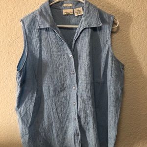 St. John’s Bay Sleeveless Crinkle Blouse.